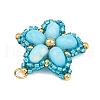 Handmade Glass Seed Beaded & Synthetic Dyed Imperial Jasper Beads Pendants PALLOY-MZ00752-01-3