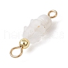 Frosted Flower Natural Cultured Freshwater Pearl & Acrylic Connector Charms PALLOY-JF03590-01-5
