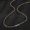 925 Sterling Silver Twisted Bar Link Chain Necklaces NJEW-H056-01B-G-2