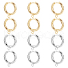 DICOSMETIC 12Pcs 2 Colors 201 Stainless Steel Huggie Hoop Earring Findings STAS-DC0015-45-1