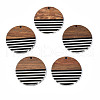 Stripe Resin & Walnut Wood Pendants RESI-N025-022-1