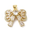 Rack Plating Brass Micro Pave Cubic Zirconia Pendants KK-P241-34G-1