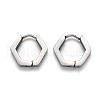 304 Stainless Steel Hexagon Huggie Hoop Earrings STAS-H156-03B-P-1