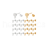 BENECREAT 24Pcs 2 Colors Brass Stud Earring KK-BC0013-93-7