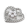 Rack Plating Brass Micro Pave Cubic Zirconia and Plastic pearl Pendants KK-Q786-07P-2