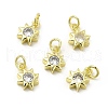Brass Micro Pave Cubic Zirconia Charms KK-E068-VB238-2