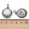 Natural & Synthetic Mixed Gemstone Half Round Pendants PALLOY-R159-01AS-4