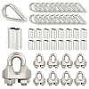 AHADERMAKER 75Pcs 3 Style 304 Stainless Steel & Aluminum Wire Rope Cable Clip Clamp FIND-GA0003-11-1