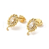 Rack Plating Brass Oval Stud Earrings Findings EJEW-H004-06G-1