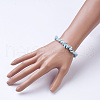 Natural Larimar Beaded Stretch Bracelets X-BJEW-JB02680-01-3