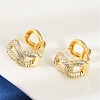 Brass Clear Cubic Zirconia Dangle Earrings EJEW-Q016-04G-5