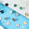 SUNNYCLUE 40Pcs 4 Color Flat Round 304 Stainless Steel Stud Earring Settings STAS-SC0006-65-4