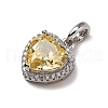 925 Sterling Silver Pave Yellow Cubic Zirconia Pendants STER-F063-01B-02-2