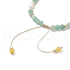 Natural Round Yellow Agate Beads Braided Beads Bracelets for Women BJEW-JB11658-02-4