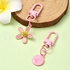 Spray Painted Alloy Pendant Decorations HJEW-YW00024-04-1