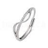 Brass Micro Pave Clear Cubic Zirconia Finger Rings for Women RJEW-S624-02P-4