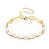 Brass Micro Pave Cubic Zirconia Link Chain Bracelet for Women BJEW-T020-05G-08-1