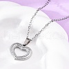 Hollow Heart 304 Stainless Steel Pendant Necklaces NJEW-M096-13P-1