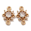 Brass Cubic Zirconia Star Connector Charms KK-U037-32G-2