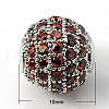 Brass Cubic Zirconia Beads ZIRC-D009-04P-1