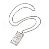 Non-Tarnish 201 Stainless Steel Rectangle with Constellation Pendant Necklaces NJEW-M223-02I-3