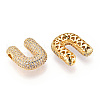 Brass Micro Pave Cubic Zirconia Pendants KK-N254-06G-U-2