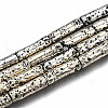 Electroplated Natural Lava Rock Beads Strands G-T114-76F-1