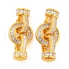 925 Sterling Silver Micro Pave Clear Cubic Zirconia Fold Over Clasps STER-B005-48G-1