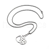 201 Stainless Steel Pickleball Paddle Pendant Box Chain Necklaces for Women Men NJEW-H050-01B-P-4