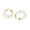 2 Pairs 2 Colors Shell Pearl Beaded Dangle Stud Earrings EJEW-JE06362-5