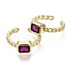 Mother's Day Rings Brass Micro Pave Cubic Zirconia Cuff Rings RJEW-S044-119D-NF-2