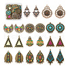 22Pcs 11 Style Tibetan Style Alloy Enamel Chandelier Components Links FIND-TA0001-83-1