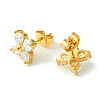 PVD Vacuum Plating 304 Stainless Steel Cubic Zirconia Stud Earrings for Women EJEW-L284-17G-2
