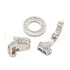 925 Sterling Silver Micro Pave Clear Cubic Zirconia Fold Over Clasps STER-U001-14P-2