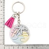 Acrylic Flat Round with Suede Tassel Pendant Keychain KEYC-G060-01E-3