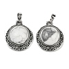Natural & Synthetic Mixed Gemstone Half Round Pendants PALLOY-R159-01AS-2