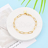 Brass Paperclip Chain Bracelets for Women BJEW-N032-07A-G-1