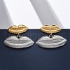 Two Tone Lip 304 Stainless Steel Dangle Stud Earrings EJEW-Z109-02GP-1