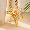 3D Flower Alloy Pendant Round CCB Plastic Beaded Necklaces for Women FS-WG582AE-01-2