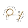 Vacuum Plating 304 Stainless Steel Ring Toggle Clasps STAS-CJ0001-46-2