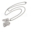 Horse & Cowboy 304 Stainless Steel Hollow Pendant Necklaces for Men Women NJEW-K283-15P-2