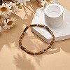 Natural Tiger Eye Column Beaded Stretch Bracelet BJEW-JB08989-04-2