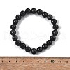 Natural Obsidian Stretch Beaded Bracelets G-A185-01A-4