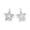 Brass Micro Pave Cubic Zirconia Pendants KK-F809-09P-2