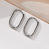 Non-Tarnish 304 Stainless Steel Oval Hoop Earrings EJEW-M218-02A-P-2
