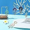 5Pcs 5 Styles Woven Net/Web with Wing Pendant Keychain KEYC-FZ00023-4