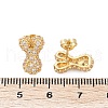 Brass Micro Pave Cubic Zirconia Stud Earrings EJEW-Z091-04G-Y-3