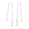 Long Chain with Rectangle Bar Dangle Stud Earrings EJEW-A067-16P-2