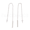 Tarnish Resistant Long Chain with Rectangle Bar Dangle Stud Earrings EJEW-A067-16P-2