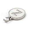 304 Stainless Steel with White Shell Pendants STAS-G268-01Z-P-3